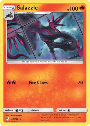 Salazzle 034/236 - SM  Unified Minds Reverse Holofoil
