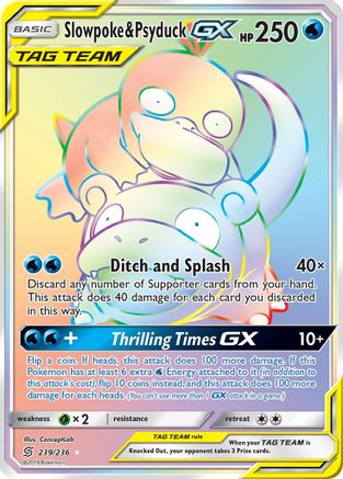 Slowpoke & Psyduck GX (Secret) 239/236 - SM  Unified Minds Holofoil