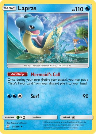 Lapras 036/236 - SM  Unified Minds Reverse Holofoil