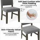 Dining Chair Set of 2 Mid-Century Modern Velvet Fabric Upholstered Chairs-Grey