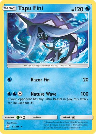Tapu Fini 053/236 - SM  Unified Minds Reverse Holofoil