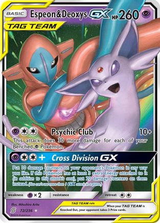 Espeon & Deoxys GX 072/236 - SM  Unified Minds Holofoil