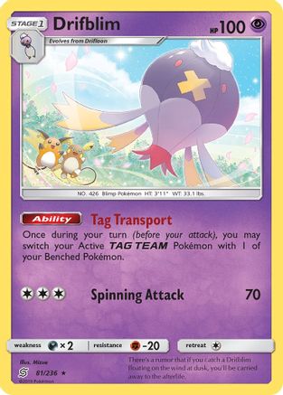 Drifblim 081/236 - SM  Unified Minds Reverse Holofoil