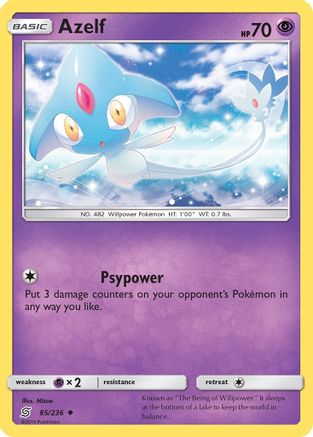 Azelf 085/236 - SM  Unified Minds Reverse Holofoil