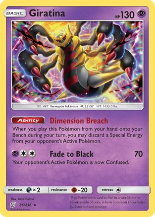Giratina 086/236 - SM  Unified Minds Reverse Holofoil