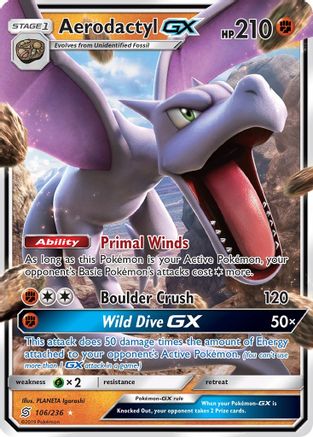 Aerodactyl GX 106/236 - SM  Unified Minds Holofoil