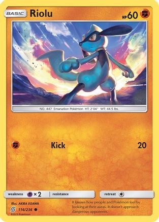 Riolu 116/236 - SM  Unified Minds Reverse Holofoil