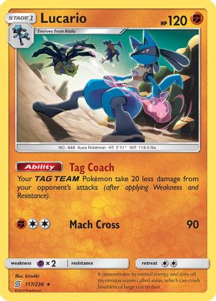 Lucario 117/236 - SM  Unified Minds Reverse Holofoil