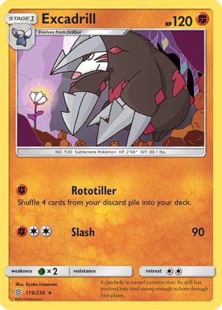 Excadrill 119/236 - SM  Unified Minds Reverse Holofoil