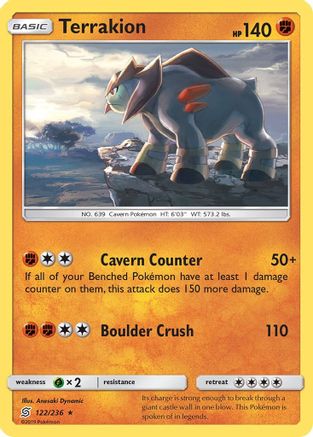 Terrakion 122/236 - SM  Unified Minds Reverse Holofoil