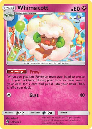 Whimsicott 144/236 - SM  Unified Minds Reverse Holofoil