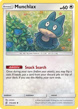 Munchlax 173/236 - SM  Unified Minds Reverse Holofoil