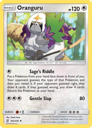 Oranguru 182/236 - SM  Unified Minds Reverse Holofoil