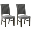 Dining Chair Set of 2 Mid-Century Modern Velvet Fabric Upholstered Chairs-Grey