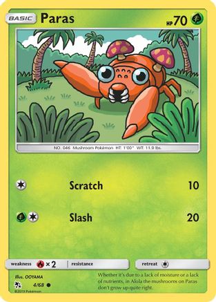 Paras 004/68 - Hidden Fates Reverse Holofoil