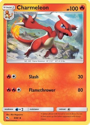 Charmeleon 008/68 - Hidden Fates Reverse Holofoil