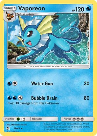 Vaporeon 018/68 - Hidden Fates Reverse Holofoil