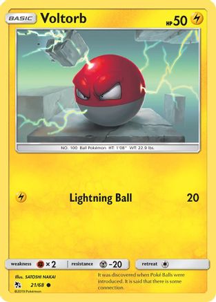 Voltorb 021/68 - Hidden Fates Reverse Holofoil