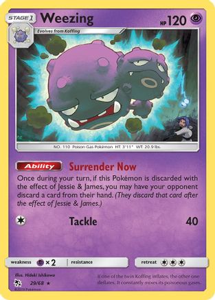 Weezing 029/68 - Hidden Fates Reverse Holofoil