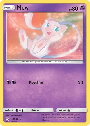 Mew 032/68 - Hidden Fates Reverse Holofoil