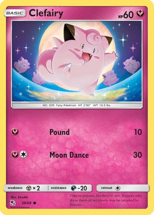 Clefairy 039/68 - Hidden Fates Reverse Holofoil