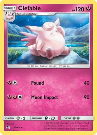 Clefable 040/68 - Hidden Fates Reverse Holofoil