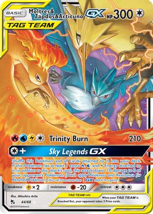Moltres & Zapdos & Articuno GX 044/68 - Hidden Fates Holofoil