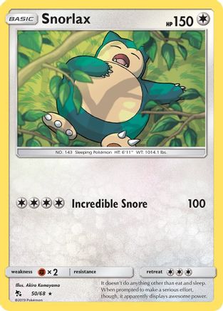 Snorlax 050/68 - Hidden Fates Reverse Holofoil