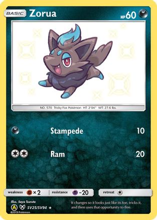 Zorua SV25/SV94 - Hidden Fates Shiny Vault Holofoil