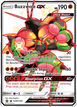 Buzzwole GX SV68/SV94 - Hidden Fates Shiny Vault Holofoil