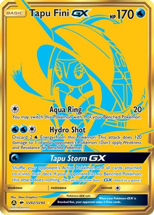 Tapu Fini GX SV92/94 - Hidden Fates Shiny Vault Holofoil