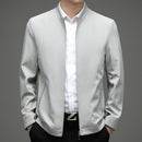 Men's Business-Casual Solid-Color Zip-Up Jacket