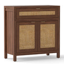 Sideboard Storage Cabinet with Rattan Doors and Drawer-Brown