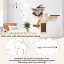 Wall-Mounted Cat Tower Cat Wall Shelves Furniture with Perch-Brown