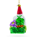 Enchanting Gnome Blown Glass Christmas Ornament