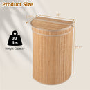 19 Gallon Bamboo Laundry Hamper with Zippered Lid