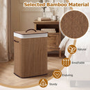 19 Gallon Bamboo Laundry Hamper with Removable Liner