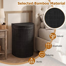 19 Gallon Bamboo Laundry Hamper with Zippered Lid