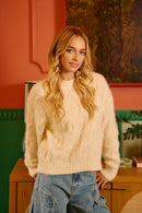 BiBi Checker Board Drop Shoulder Sweater