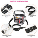 Clear Crossbody Bag Stadium Approved Clear Purse Transparent Small Shoulder Bag See Through Zip Pouch Tote Bag Handbag 44OZ w/ Adjustable Strap