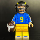 #9 QB LA Football Player Minifig made using LEGO parts