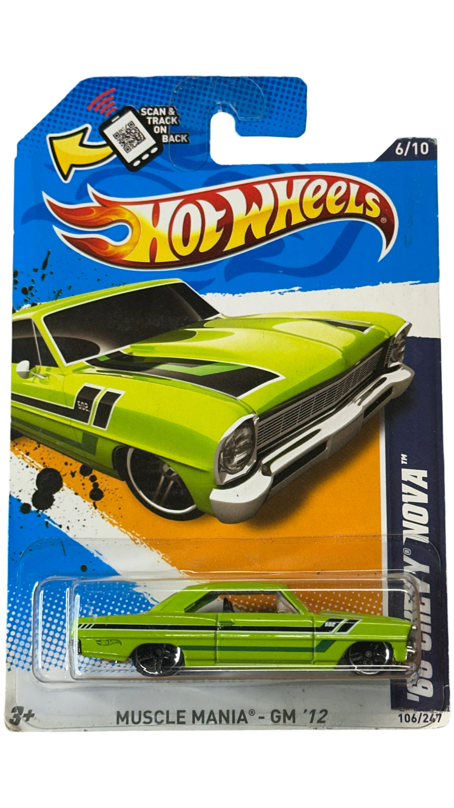 Hot Wheels '66 Chevy Nova, Muscle Mania - GM '12 6/10 [Green] 106/247