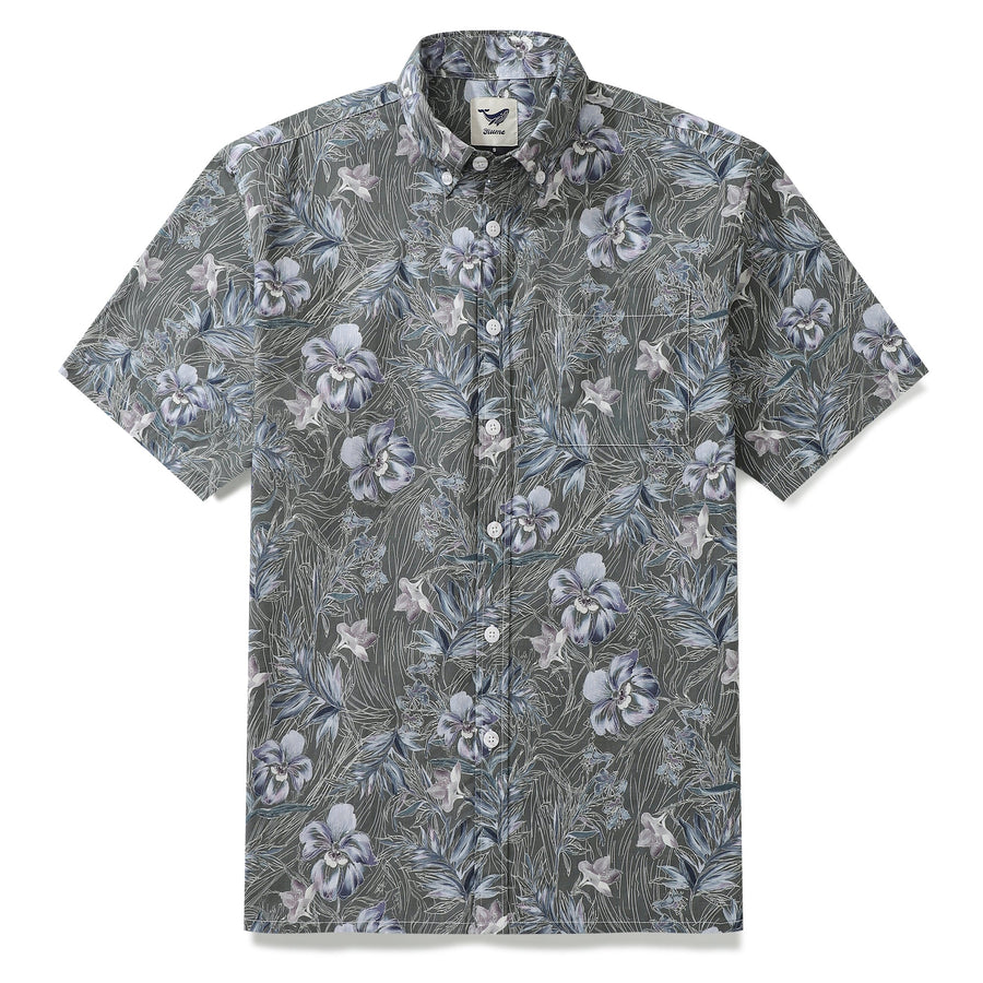 Hawaiian Shirts For Men 1920s Vintage Cotton Misty Garden Short Sleeve Aloha Shirt