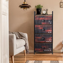 Industrial 4 Fabric Drawers Storage Dresser with Fabric Drawers and Steel Frame