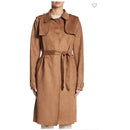 BLVD Faux Suede Trench Coat, Size Small