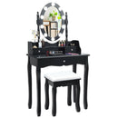 Oval Mirror Vanity Set with 10 LED Dimmable Bulbs and 3 Drawers