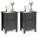 Set of 2 Nightstand End Beside Table Drawers