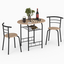 3 pcs Home Kitchen Bistro Pub Dining Table 2 Chairs Set