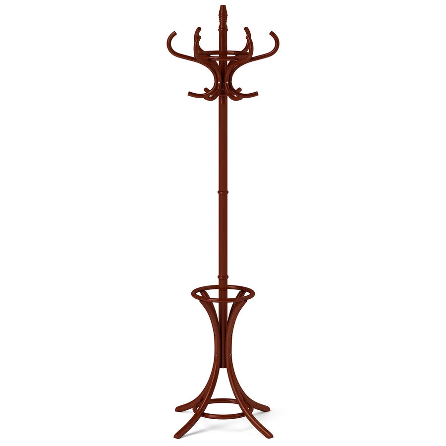 Wood Standing Hat Coat Rack with Umbrella Stand