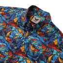 1960s Vintage Men's Hawaiian Shirt Cubism Print Cotton Button-down Short Sleeve Aloha Shirt